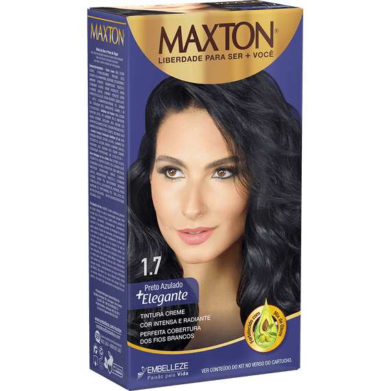 Tinta De Cabelo Cor E Ton Preto Azulado Especial Tinta De Cabelo Maxton Morena Elegante Preto Azulado 1 7 Embelleze