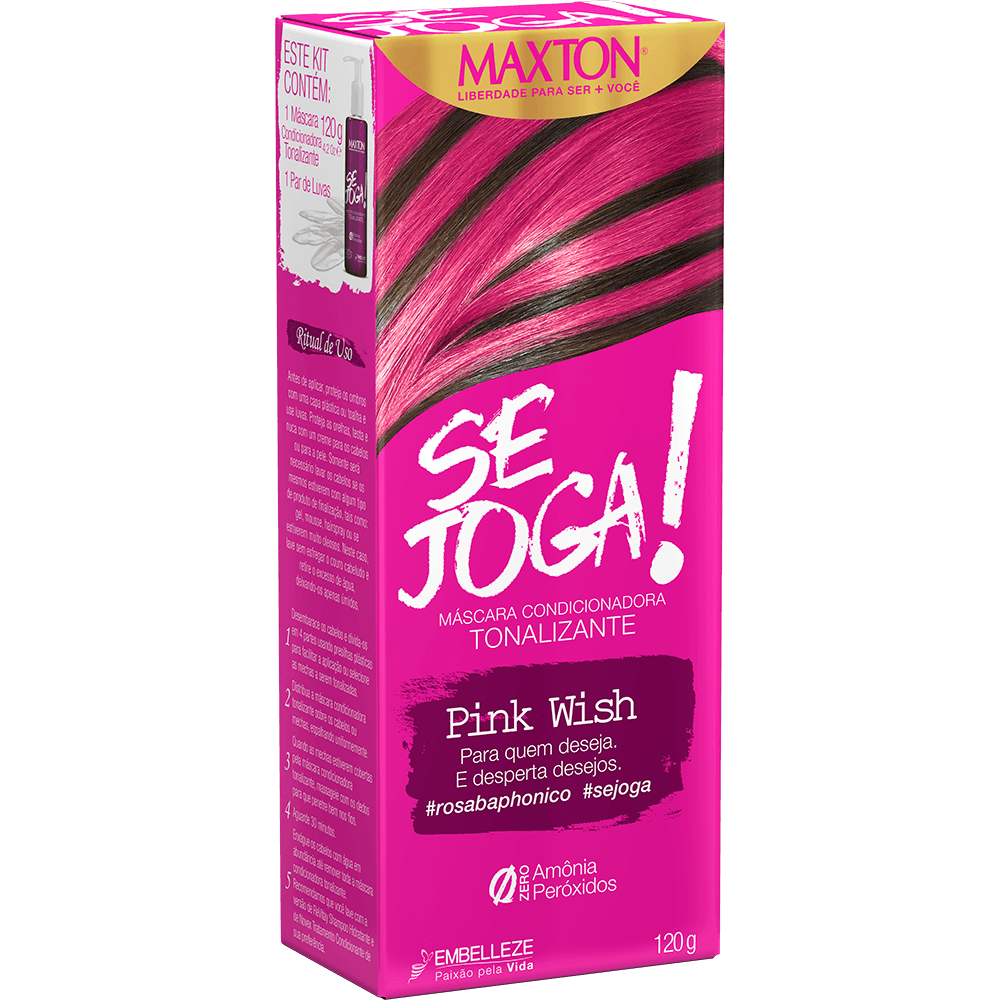 Tinta Rosa Para Cabelo Que Sai Com água Tinta De Cabelo Maxton Se Joga Pink Wish Embelleze