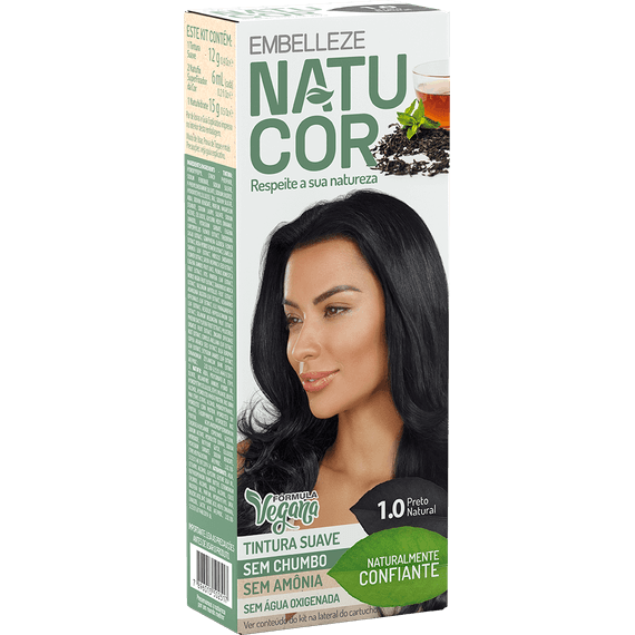 Tinta-de-Cabelo-Natucor-Naturalmente-Confiante-Cha-Preto-Preto-Natural-1.0-Kit-Completo