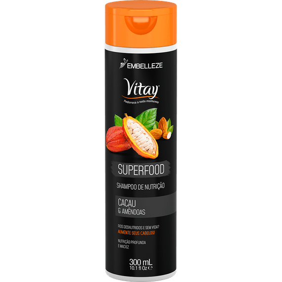 Shampoo Vitay Superfood Cacau e Amêndoas 300ML
 300ML