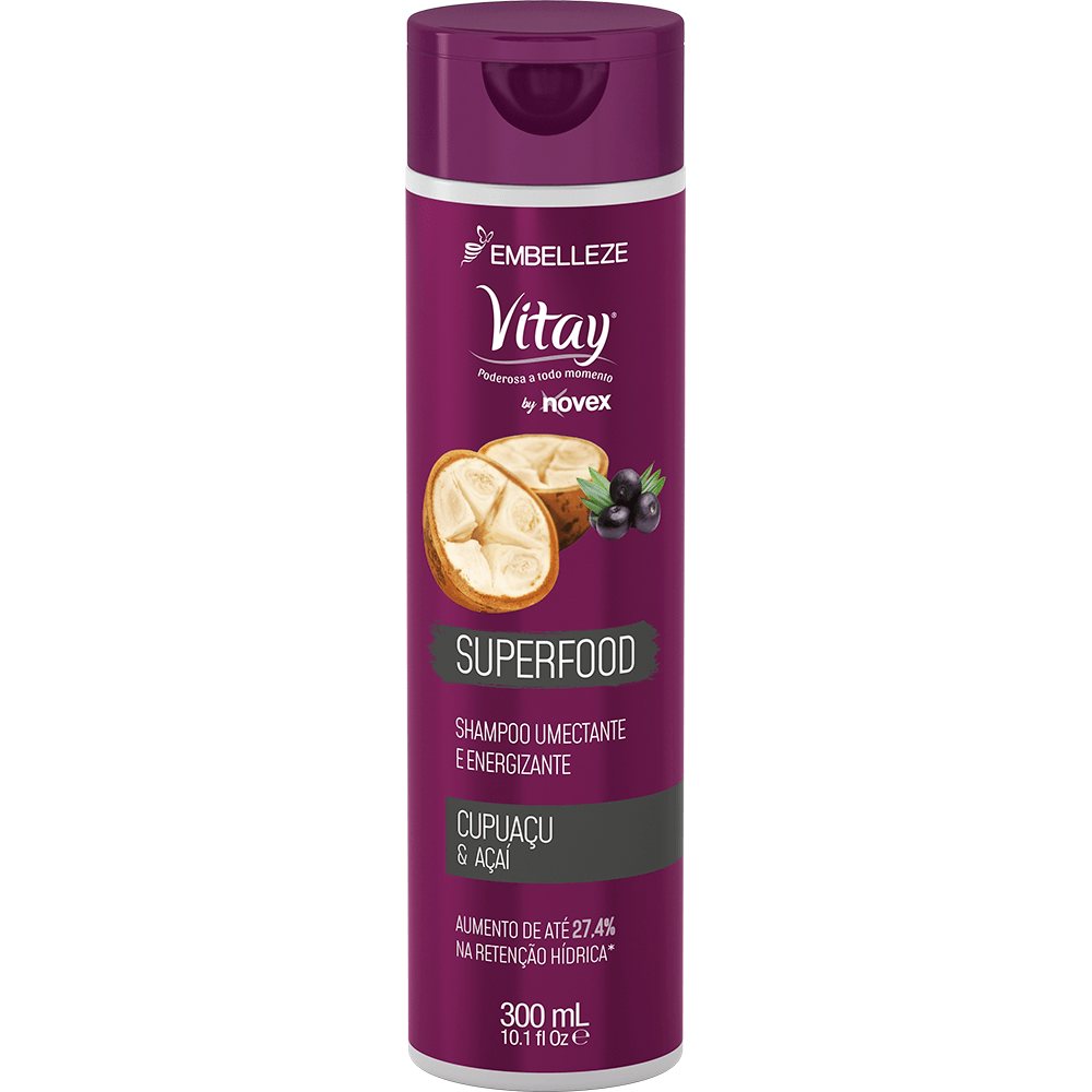 Shampoo Umectante e Energizante Vitay Superfood Cupuaçu e Açaí 300ML 300ML