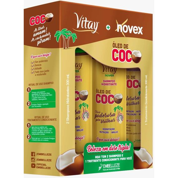 Kit-2-Shampoos-e-1-Condicionador-Vitay-Novex-Oleo-de-Coco