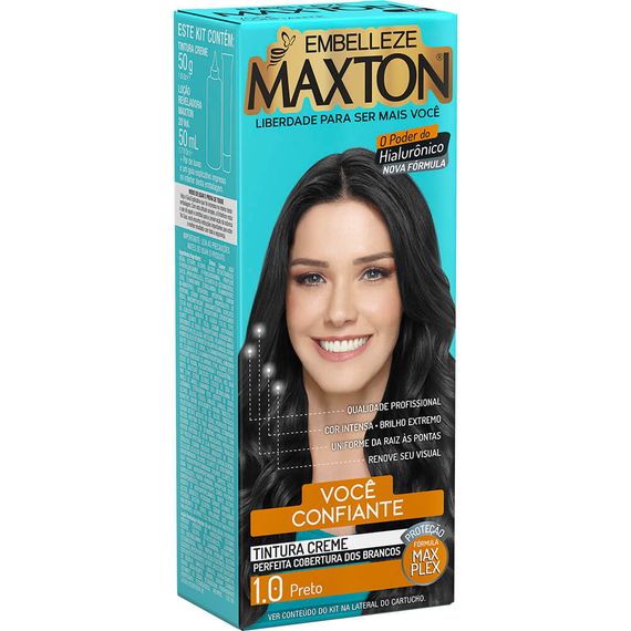 Tinta de Cabelo Maxton Você Mais Confiante Preto 1.0 KIT ECONOMICO