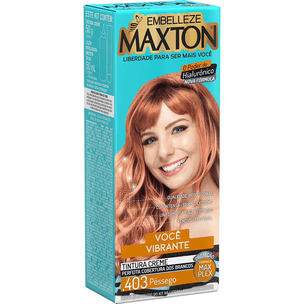 Tinta de Cabelo Maxton Você Mais Vibrante Pêssego .403 KIT ECONOMICO