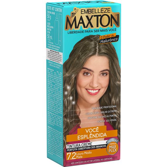 Tinta de Cabelo Maxton Linda e Esplêndida Louro Médio Mate 7.2 KIT ECONOMICO