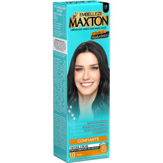 Tinta de Cabelo Maxton Individual Você Confiante Preto 1.0 50G