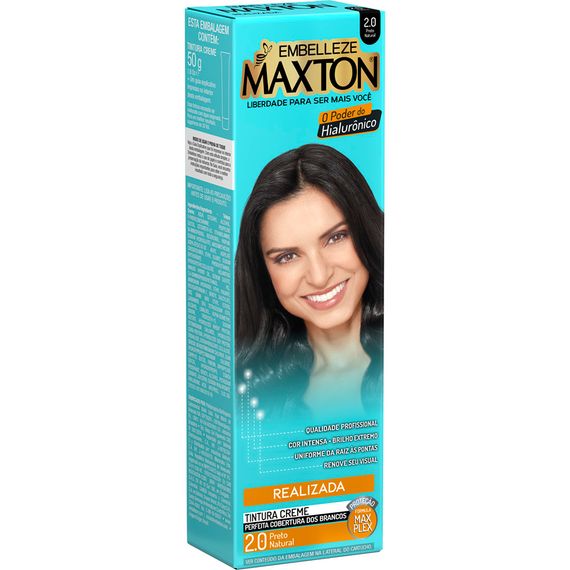 Tinta de Cabelo Maxton Individual Morena Você Mais Realizada Preto Natural 2.0 50G