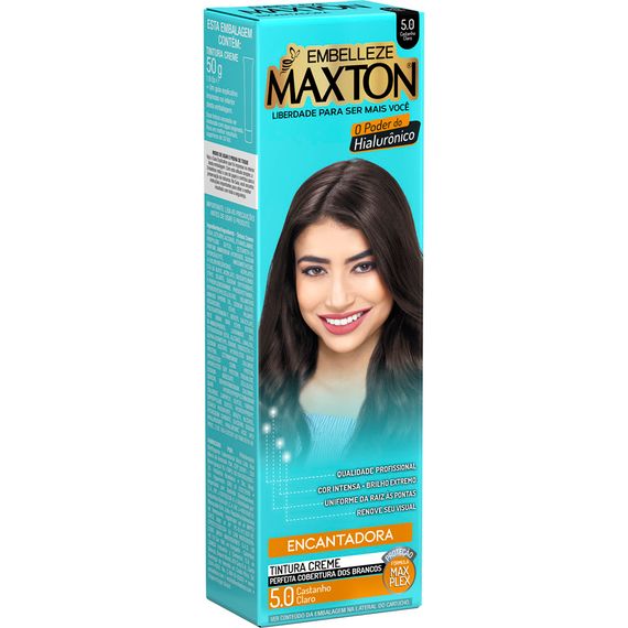 Tinta de Cabelo Maxton Individual Você Mais Encantadora Castanho Claro 5.0 50G