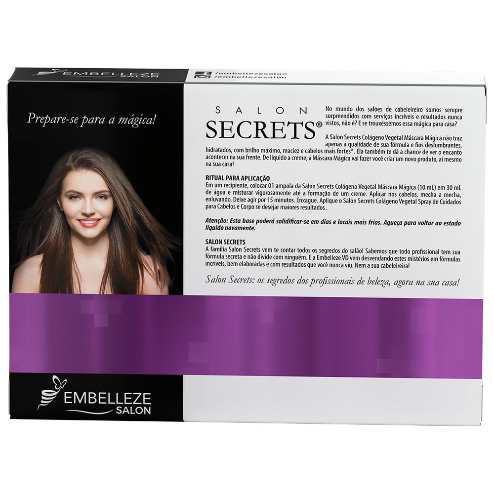 Máscara Magica Salon Secrets Colágeno Vegetal 10mL C/6 Embelleze