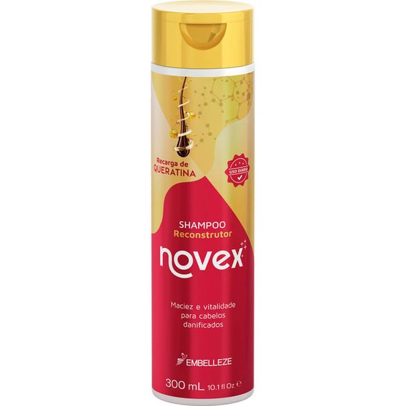 Shampoo Novex Hidratante Regenerador Recarga de Queratina Brasileira 300ML