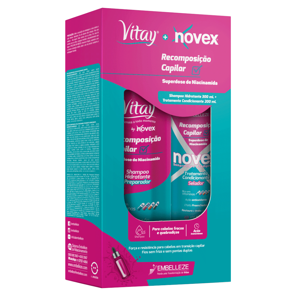 Shampoo e Condicionador Vitay Novex Niacinamida Recomposição Capilar KIT