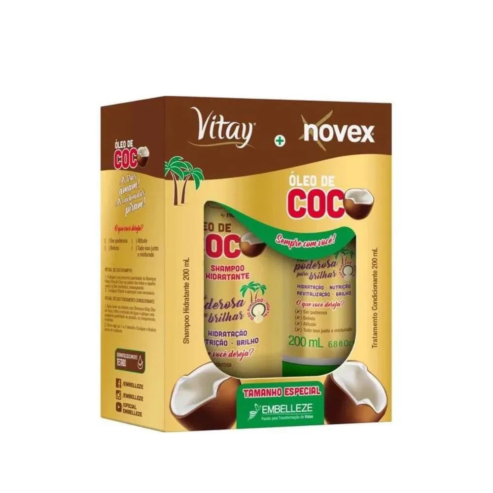 Kit Shampoo e Condicionador Novex Óleo de Coco 200ml KIT