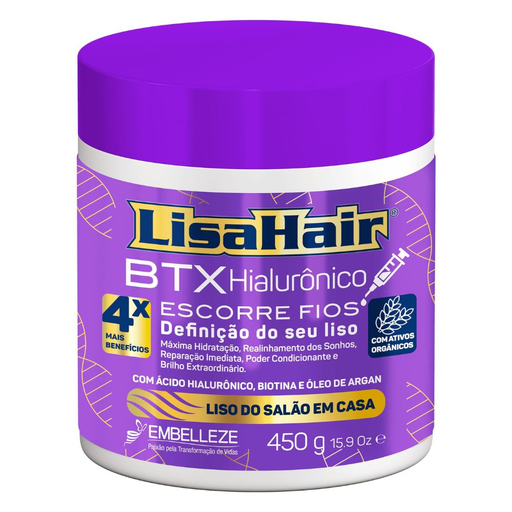 Realinhamento Capilar LisaHair BTX Hialurônico 450G 450G